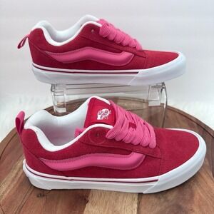 Vans Knu Skool Raspberry Pink Suede Chunky Skate Shoes Womens 8.5 Mens 7.0